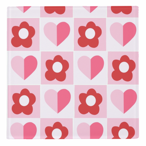 Hearts and Daisies - personalised beer coaster by Yaz Raja