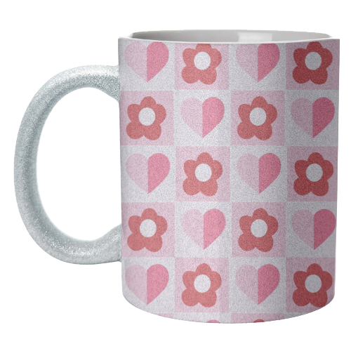 Hearts and Daisies - unique mug by Yaz Raja