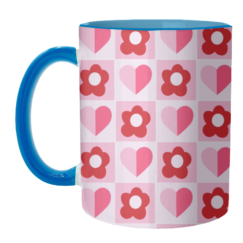 Hearts and Daisies - unique mug by Yaz Raja