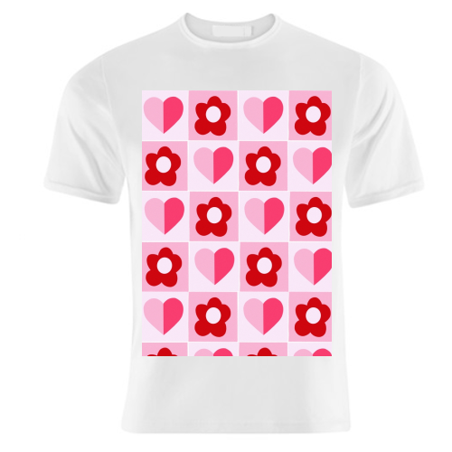 Hearts and Daisies - unique t shirt by Yaz Raja