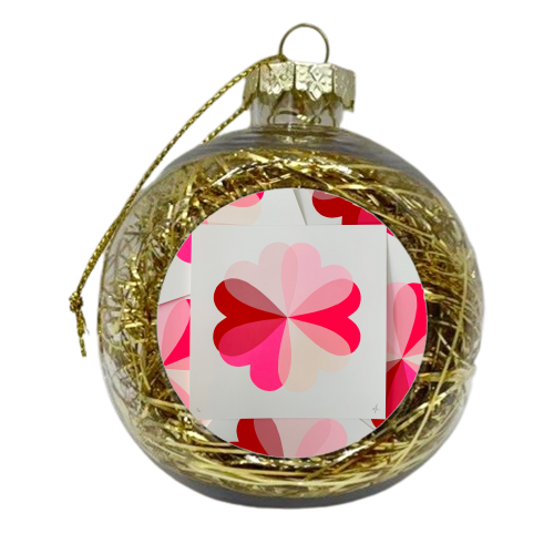 Hearts and Flowers - xmas bauble by Hannah Carvell