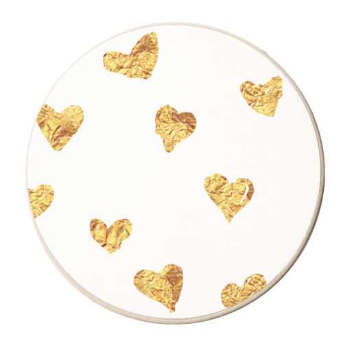 Hearts of Gold Series of Gold - personalised beer coaster by Eunice Buchanan