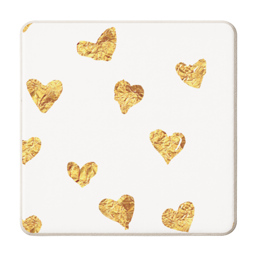Hearts of Gold Series of Gold - personalised beer coaster by Eunice Buchanan