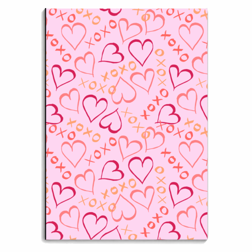 Hearts, XOXO Pink - personalised A4, A5, A6 notebook by MitaDreamDesigns
