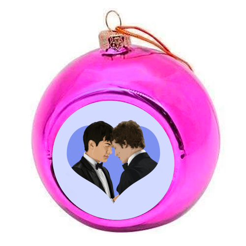 Heated Rivalry - colourful christmas bauble by Pink and Pip