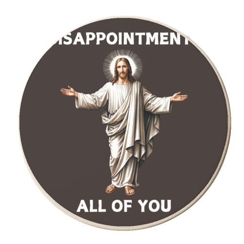 Heavenly Disappointment - personalised beer coaster by Faith Mercer