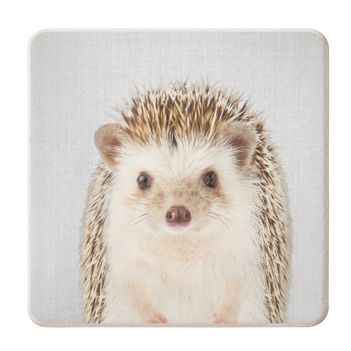 Hedgehog - Colorful - personalised beer coaster by Gal Design