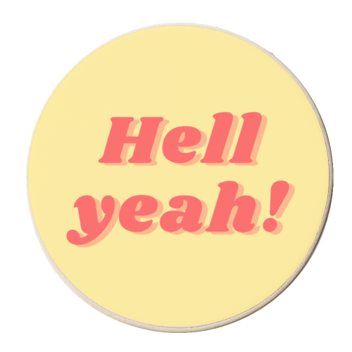 Hell yeah! - personalised beer coaster by Proper Job Studio