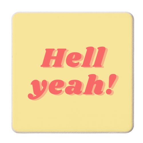 Hell yeah! - personalised beer coaster by Proper Job Studio