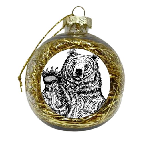 Hello Bear - xmas bauble by Adam Regester