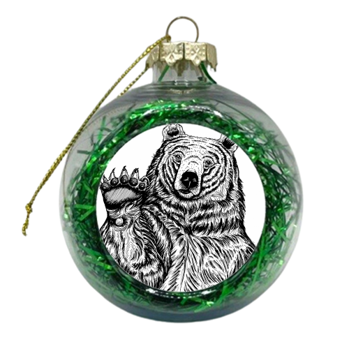Hello Bear - xmas bauble by Adam Regester