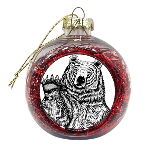 Hello Bear - xmas bauble by Adam Regester