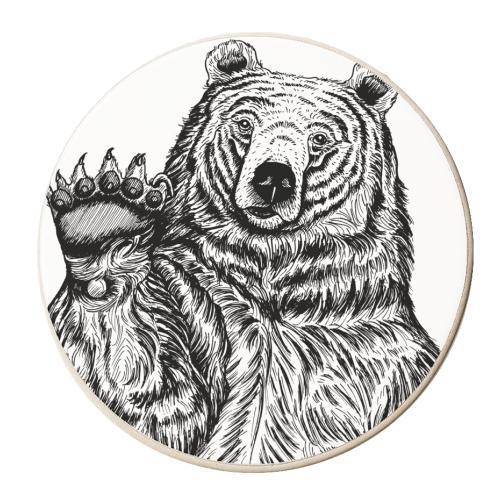 Hello Bear - personalised beer coaster by Adam Regester
