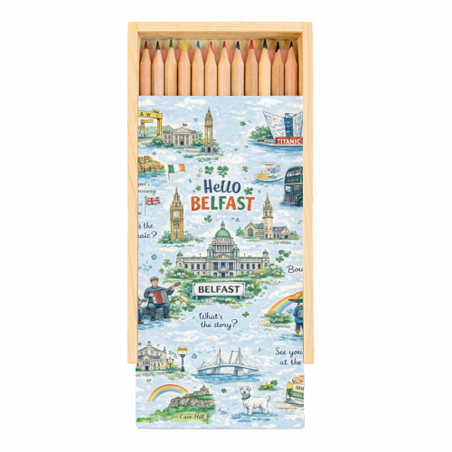 Hello Belfast - Coloured Pencils with Box by Ms Doodle