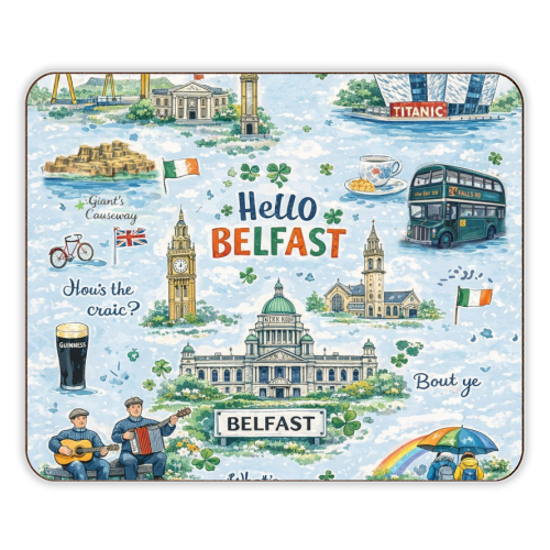 Hello Belfast - designer placemat by Ms Doodle