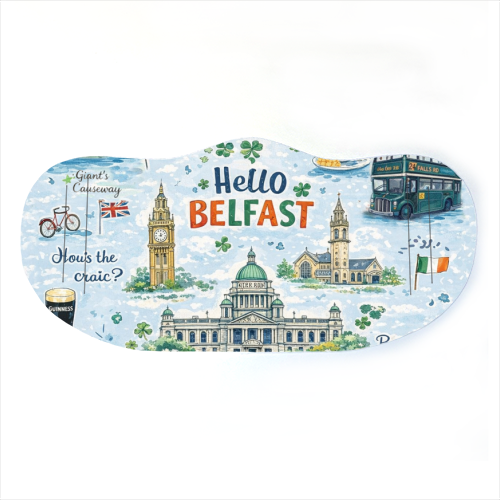 Hello Belfast - face cover mask by Ms Doodle