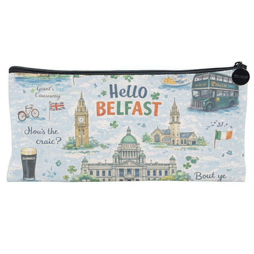 Hello Belfast - flat pencil case by Ms Doodle