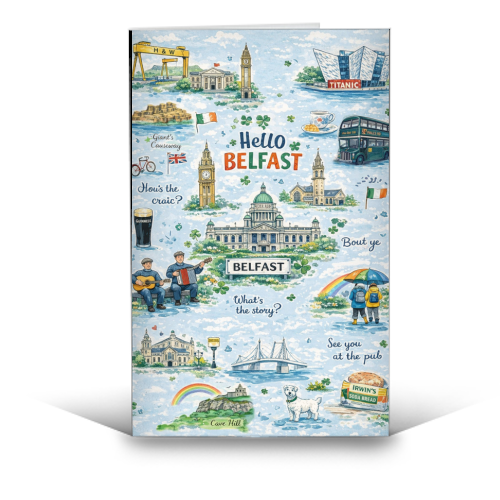 Hello Belfast - funny greeting card by Ms Doodle
