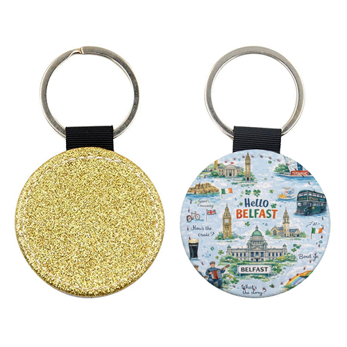 Hello Belfast - keyring by Ms Doodle