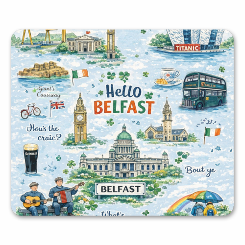Hello Belfast - mouse mat by Ms Doodle