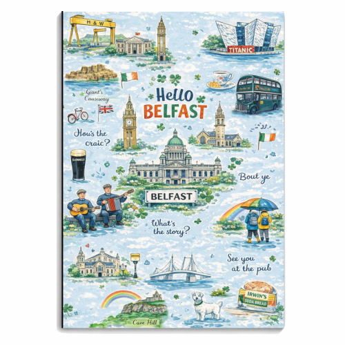 Hello Belfast - personalised A4, A5, A6 notebook by Ms Doodle