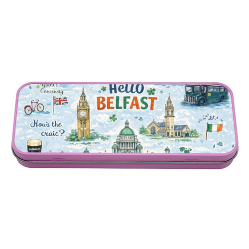 Hello Belfast - tin pencil case by Ms Doodle