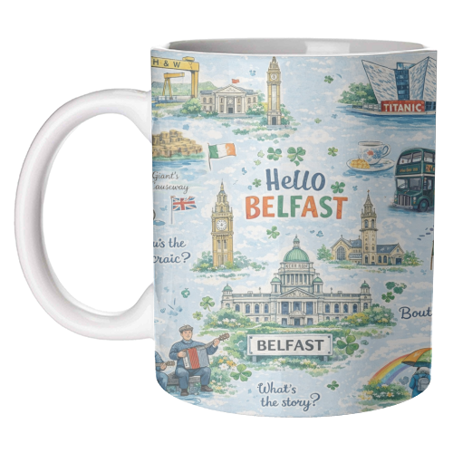 Hello Belfast - unique mug by Ms Doodle