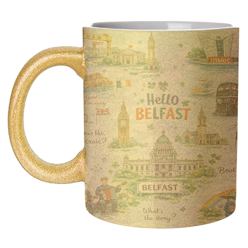 Hello Belfast - unique mug by Ms Doodle