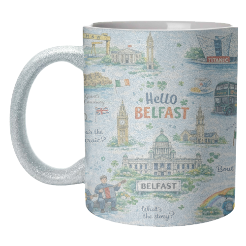 Hello Belfast - unique mug by Ms Doodle