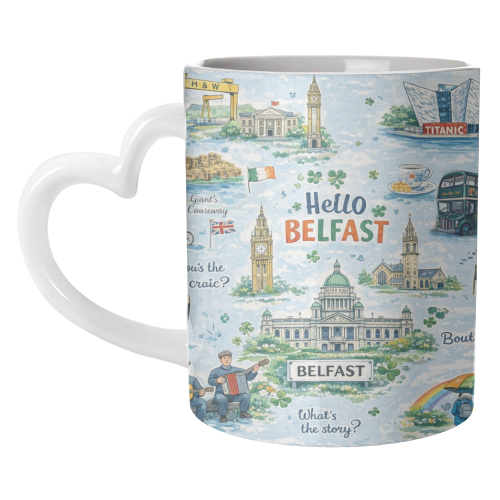 Hello Belfast - unique mug by Ms Doodle