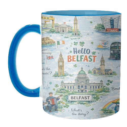 Hello Belfast - unique mug by Ms Doodle