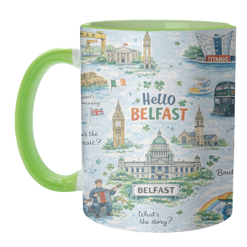 Hello Belfast - unique mug by Ms Doodle