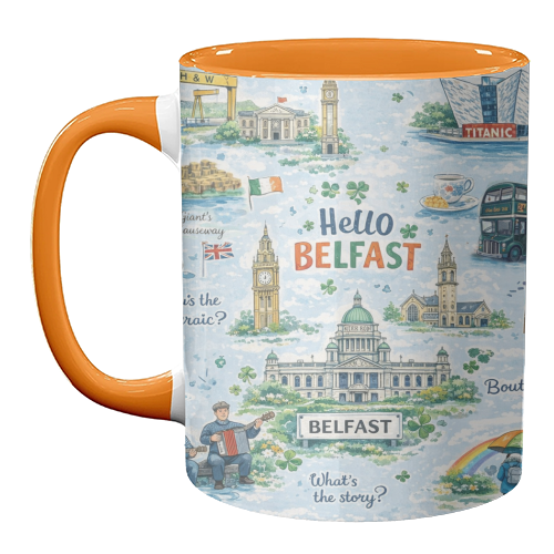 Hello Belfast - unique mug by Ms Doodle