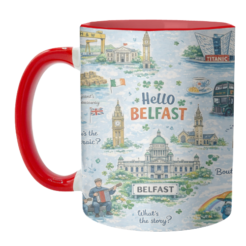Hello Belfast - unique mug by Ms Doodle