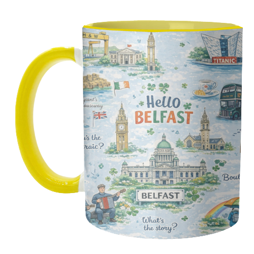 Hello Belfast - unique mug by Ms Doodle
