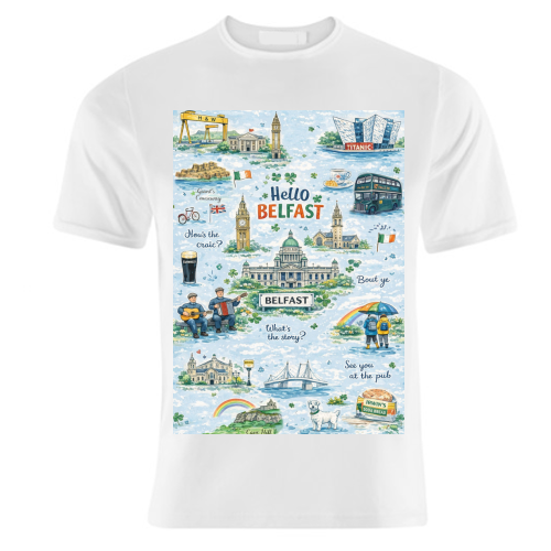 Hello Belfast - unique t shirt by Ms Doodle