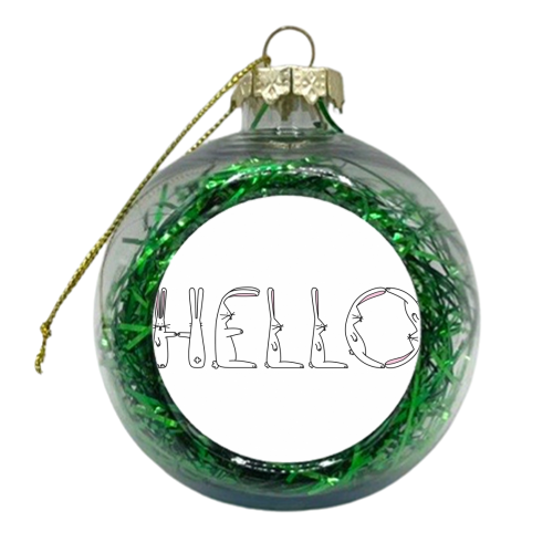 Hello - xmas bauble by Hoppy Bunnies