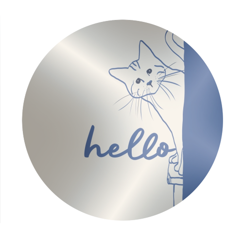 Hello cute cat print - Circle Sticker by Giddy Kipper