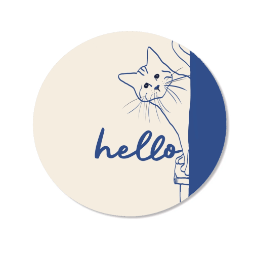 Hello cute cat print - Magnet by Giddy Kipper