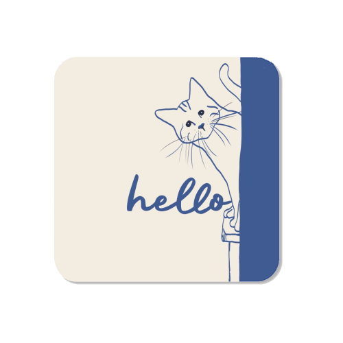 Hello cute cat print - Magnet by Giddy Kipper
