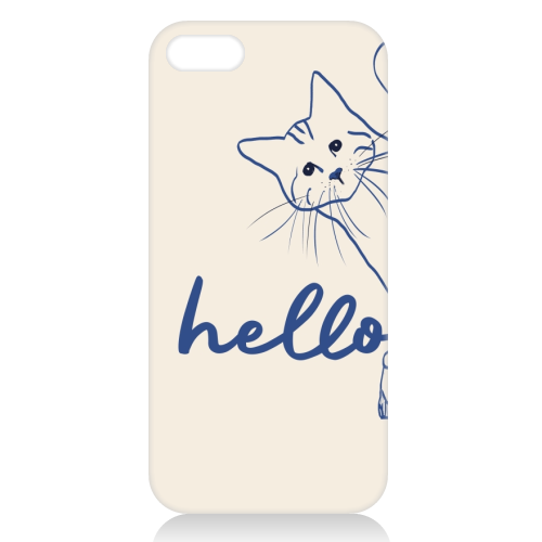 Hello cute cat print - unique phone case by Giddy Kipper