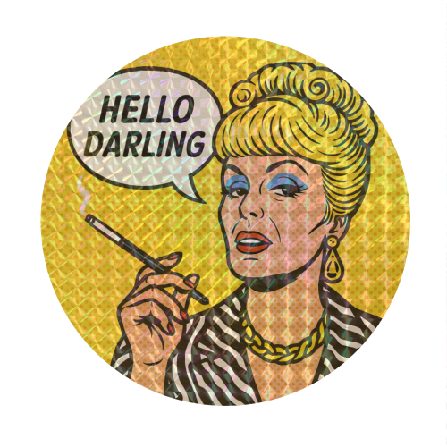 Hello Darling - Circle Sticker by Ms Doodle