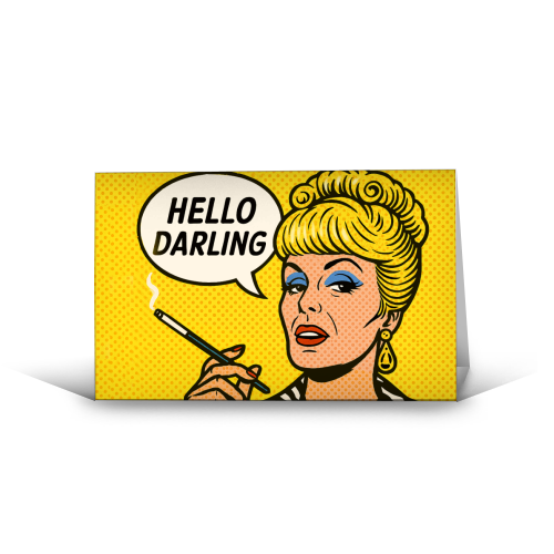Hello Darling - funny greeting card by Ms Doodle