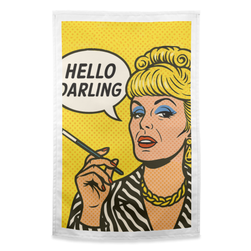 Hello Darling - funny tea towel by Ms Doodle