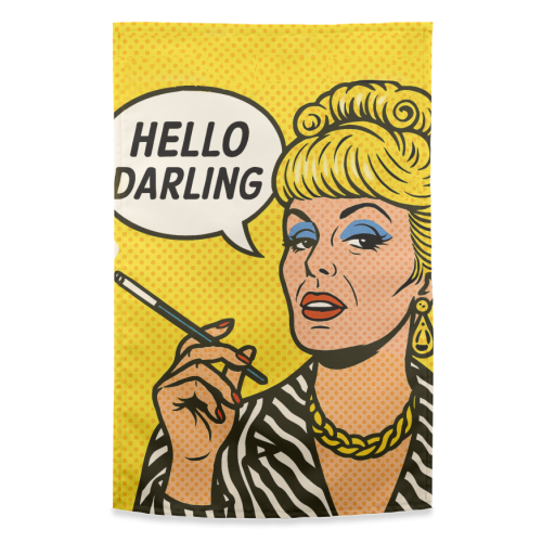 Hello Darling - funny tea towel by Ms Doodle