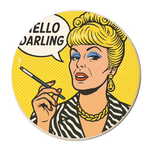 Hello Darling - personalised beer coaster by Ms Doodle