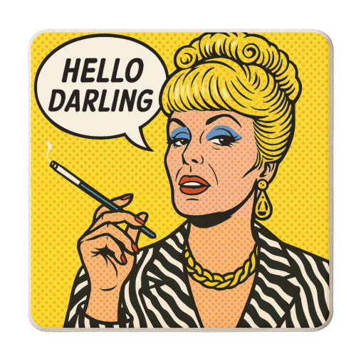Hello Darling - personalised beer coaster by Ms Doodle