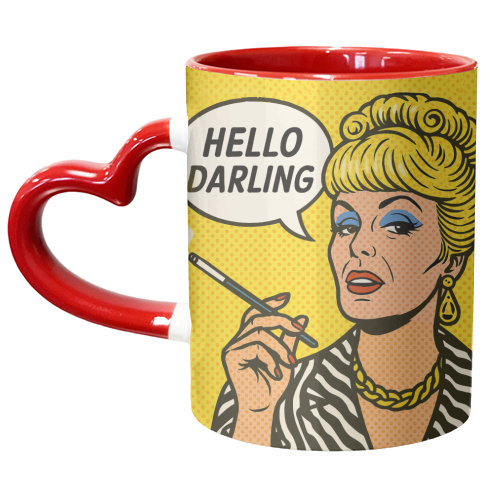 Hello Darling - unique mug by Ms Doodle
