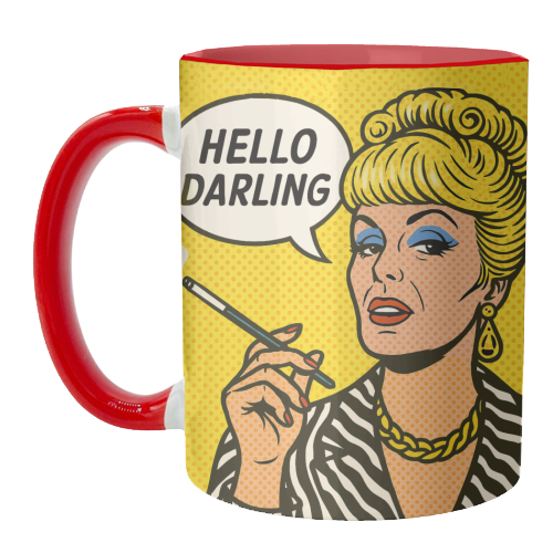 Hello Darling - unique mug by Ms Doodle