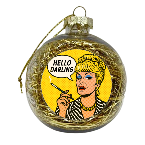 Hello Darling - xmas bauble by Ms Doodle